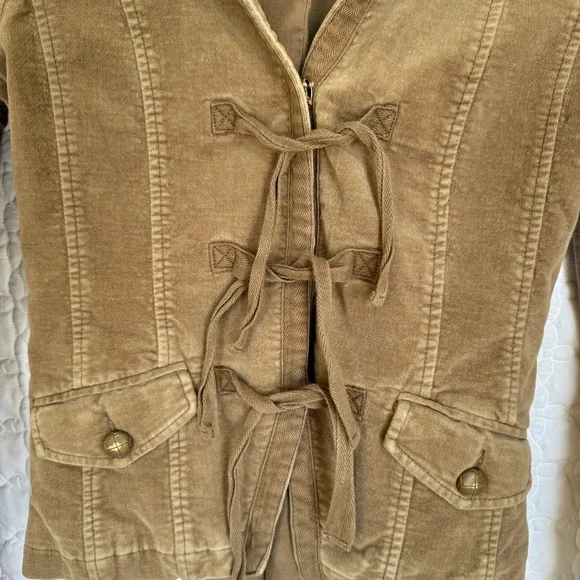 MNG Mango brown velvet-like jacket size Small - Picture 2 of 13